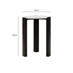 White Marble Top Round Side Table with Black Acacia Wood Legs, Palermo - Joe’s Haven
