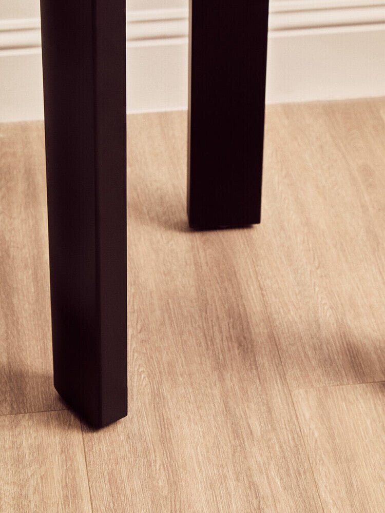 White Marble Top Round Side Table with Black Acacia Wood Legs, Palermo - Joe’s Haven