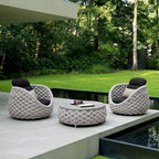 Marbella Textilene Rope Woven Outdoor Sofa Set, Grey - Joe’s Haven