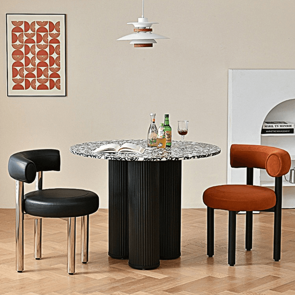 Martinez Small Round Dining Table, Marble - Joe’s Haven