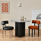 Martinez Small Round Dining Table, Marble - Joe’s Haven