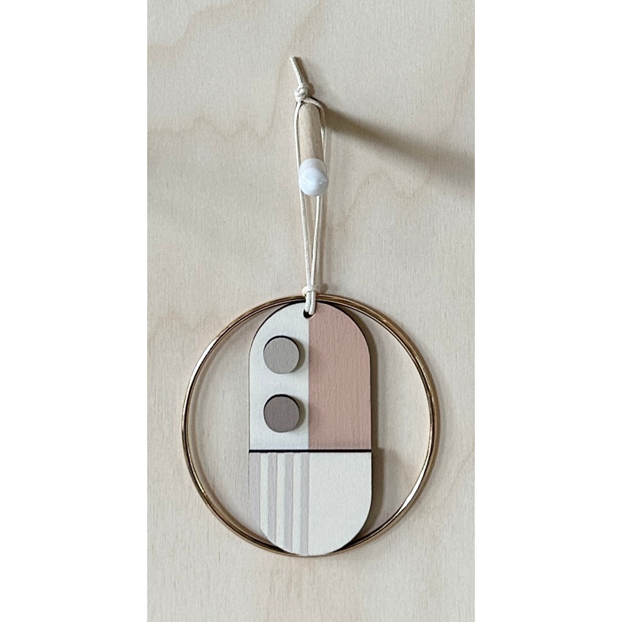 Geometric - Mini Mid-Century Wall Art - Pink & Natural Decoration - Contemporary Wall Decor