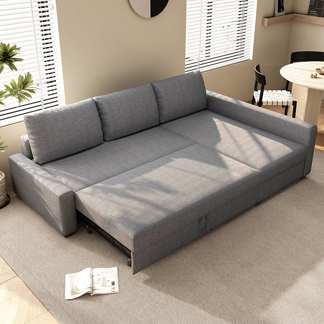 Edwards Three Seater Corner Sofa Bed With Storage, Linen - Joe’s Haven