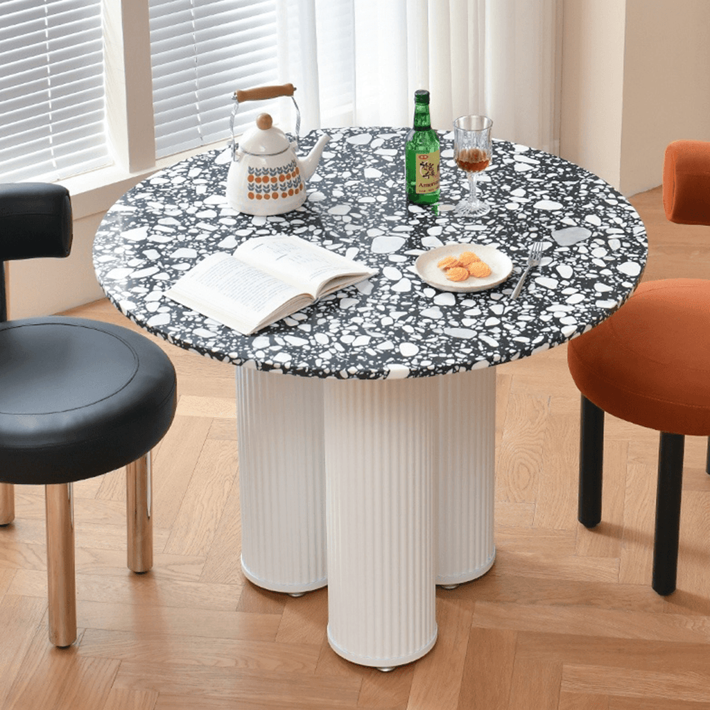 Nelli Modern Round Dining Table, Marble - Joe’s Haven