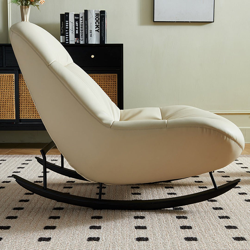 Lutz Rocking Chair With Footstool, Leather - Joe’s Haven