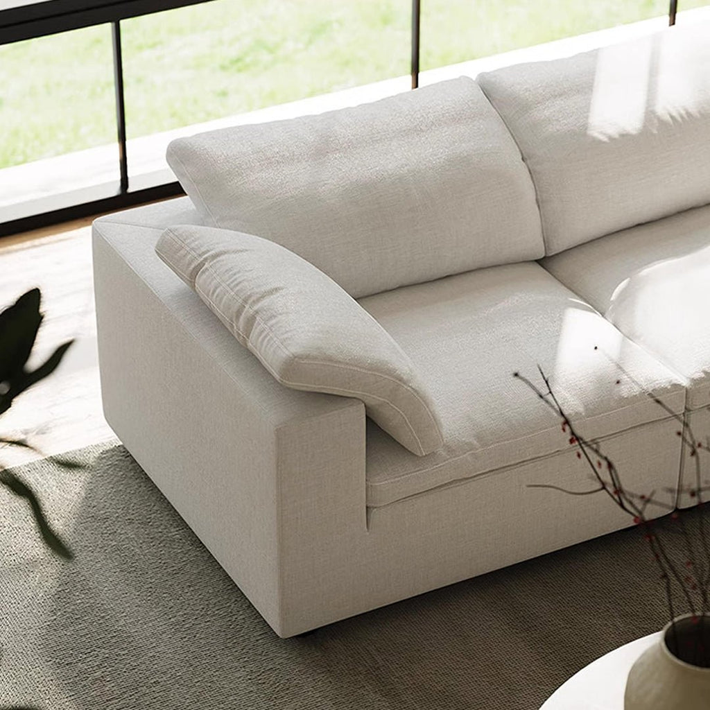 Farid Two Seater, Three Seater Sofa, Modular Sofa, White Linen - Joe’s Haven