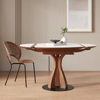 Caruso Round Extending Dining Table, Sintered Stone, White - Joe’s Haven