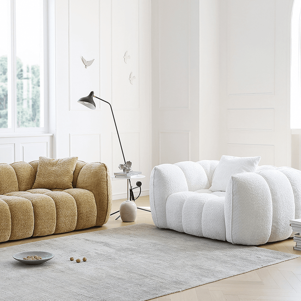 Oxley Pumpkin Single Seater Sofa, Armchair, White - Joe’s Haven