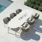 Vallee Rattan Outdoor Dining Table Set, Table With Six Dining Chairs - Joe’s Haven
