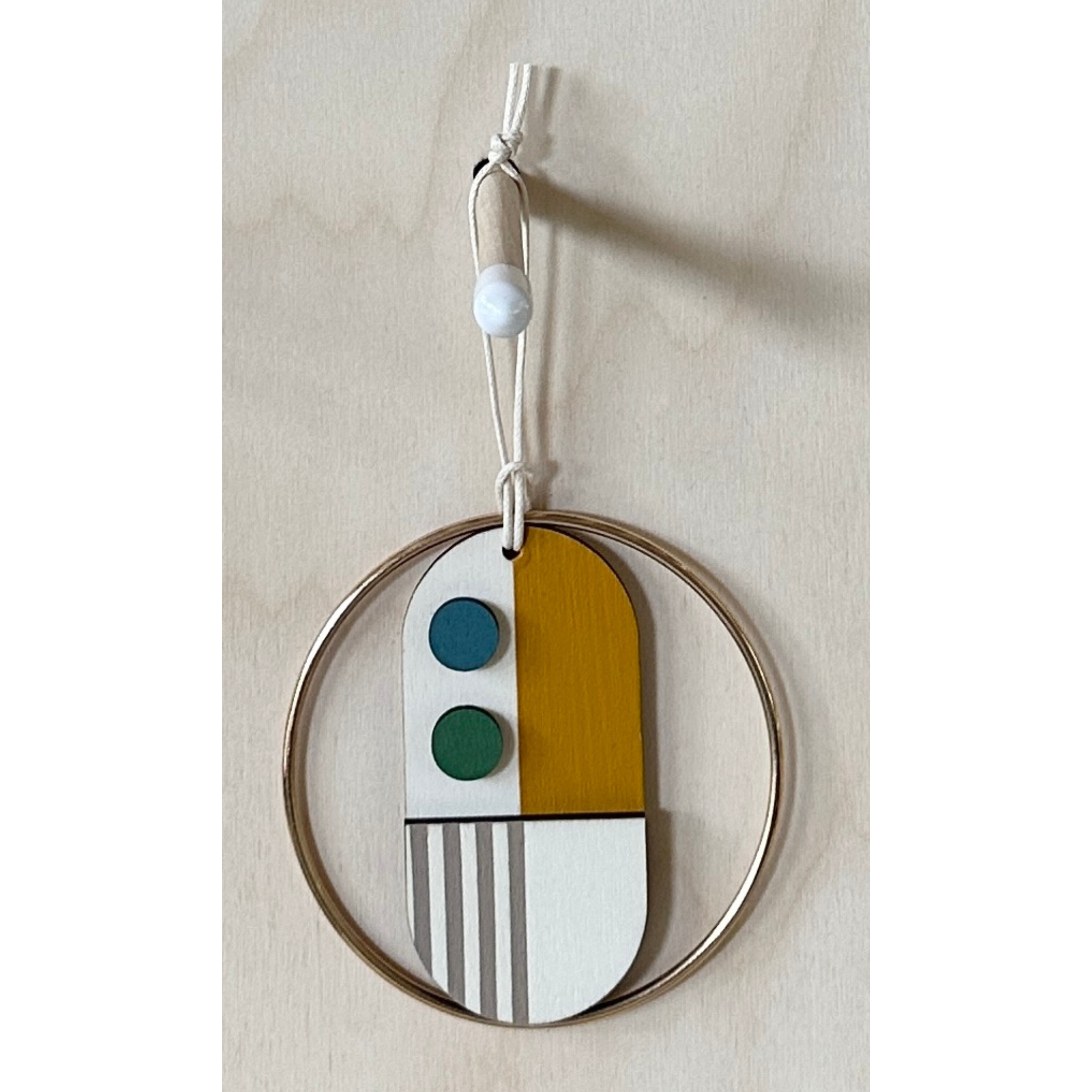Small Geometric Wall Hanging - Mini Mid-Century Wall Art - Little Wooden Decoration - Contemporary Wall Decor