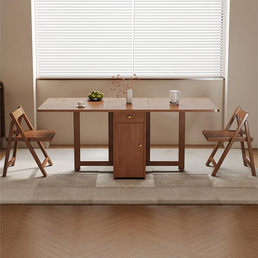 Salgado Folding Dining Table With Storage, Solid Wood - Joe’s Haven
