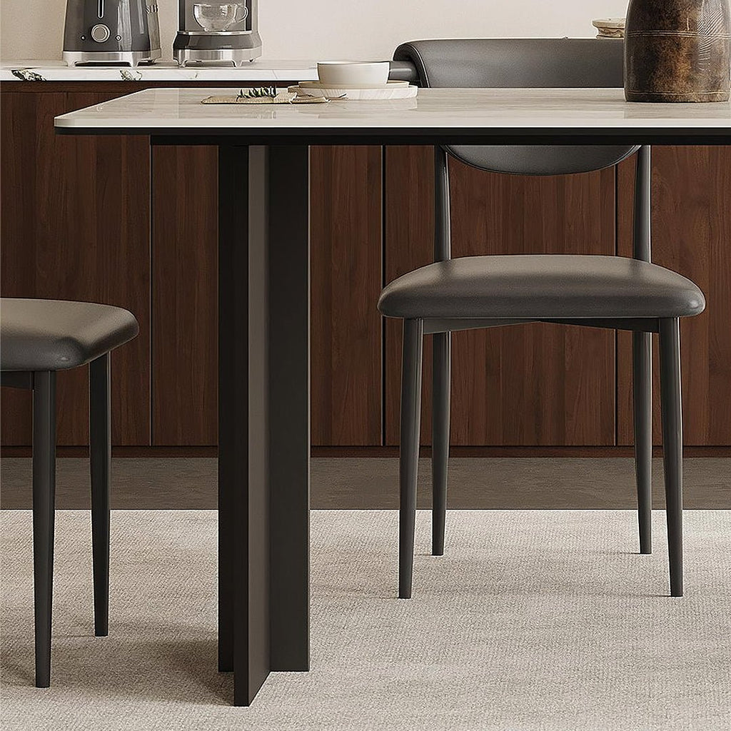 Hasegawa Dining Table, Sintered Stone With Black Legs - Joe’s Haven