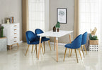 Lucia Halo Dining Set, a Table and Chairs Set of 4, White/Grey - Joe’s Haven