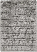 Carved Glamour Silver Grey Shaggy Rug - Joe’s Haven