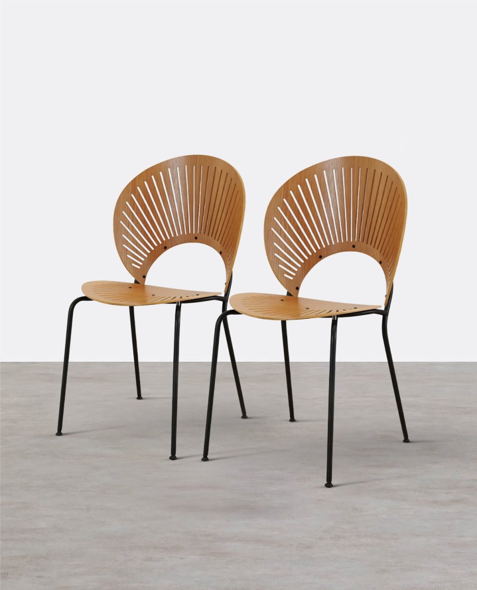 A Set of 2 Conker Dining Chair, Solid Wood - Joe’s Haven