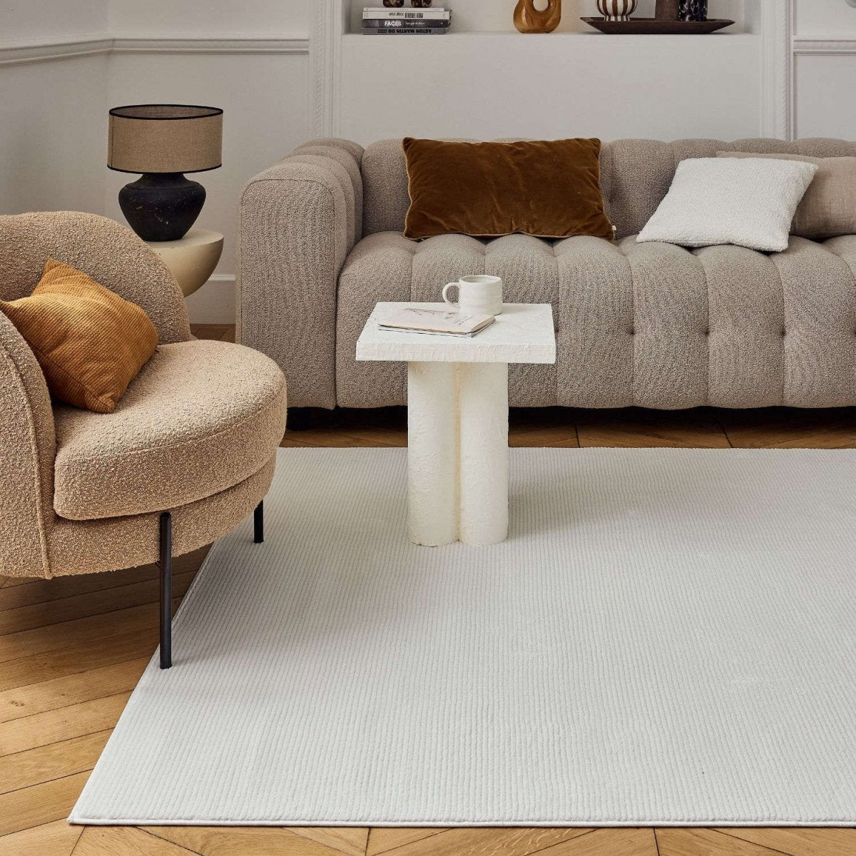 Carmel Cream Striped Rug | 6010 - Joe’s Haven