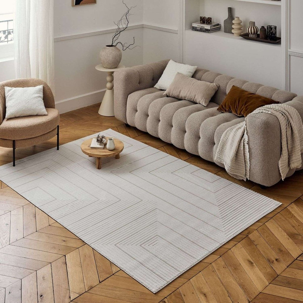 Carmel Cream-Beige Geometric Rug | 6040 - Joe’s Haven