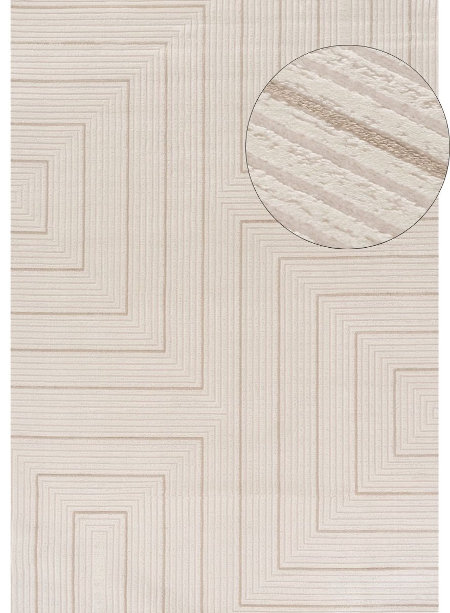 Carmel Cream - Beige Geometric Rug | 6040 - Joe’s Haven