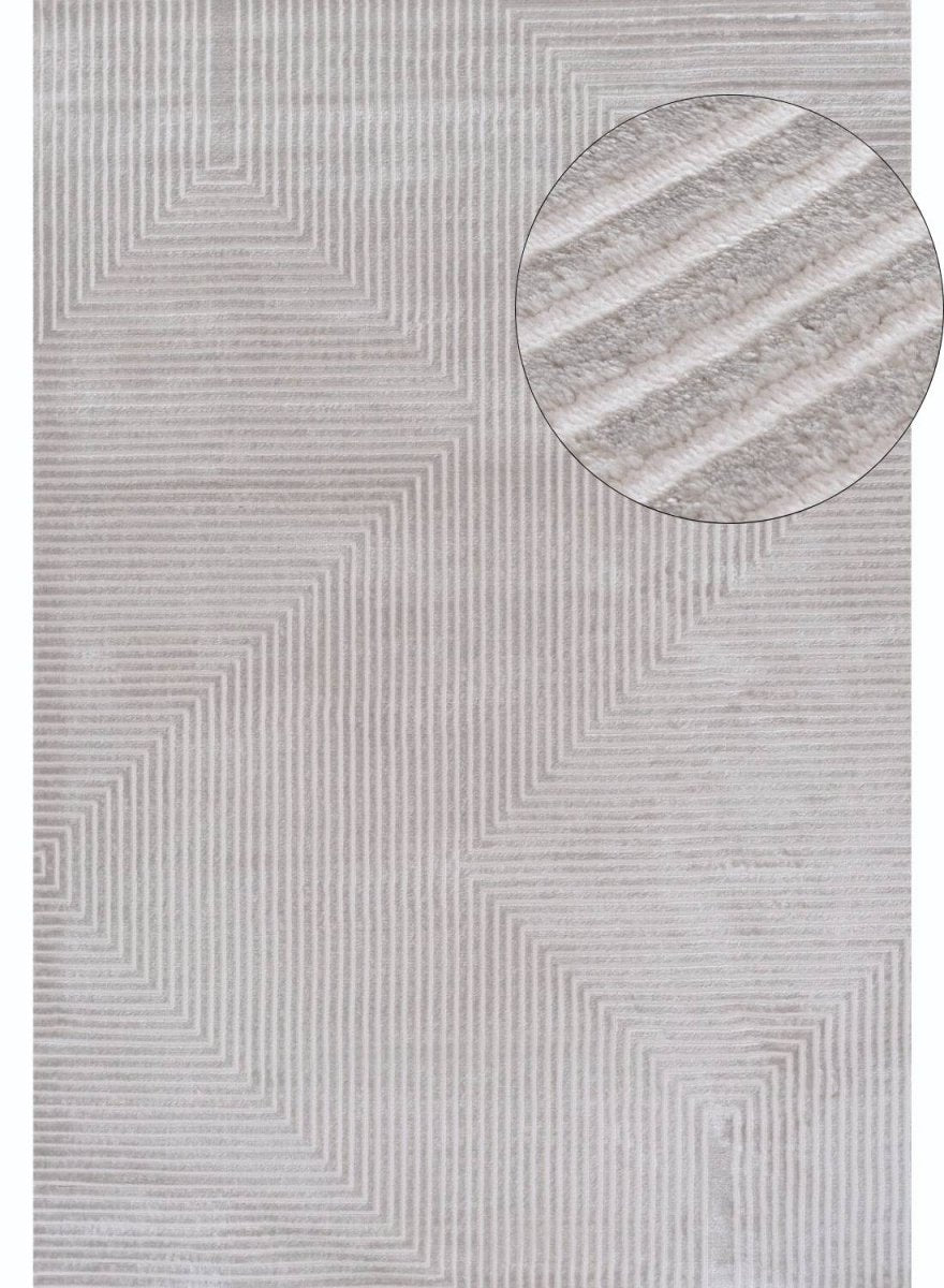 Carmel Grey - Cream Geometric Rug | 6050 - Joe’s Haven