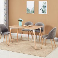 Lucia Halo Dining Set, a Table and Chairs Set of 4, Oak/Grey - Joe’s Haven