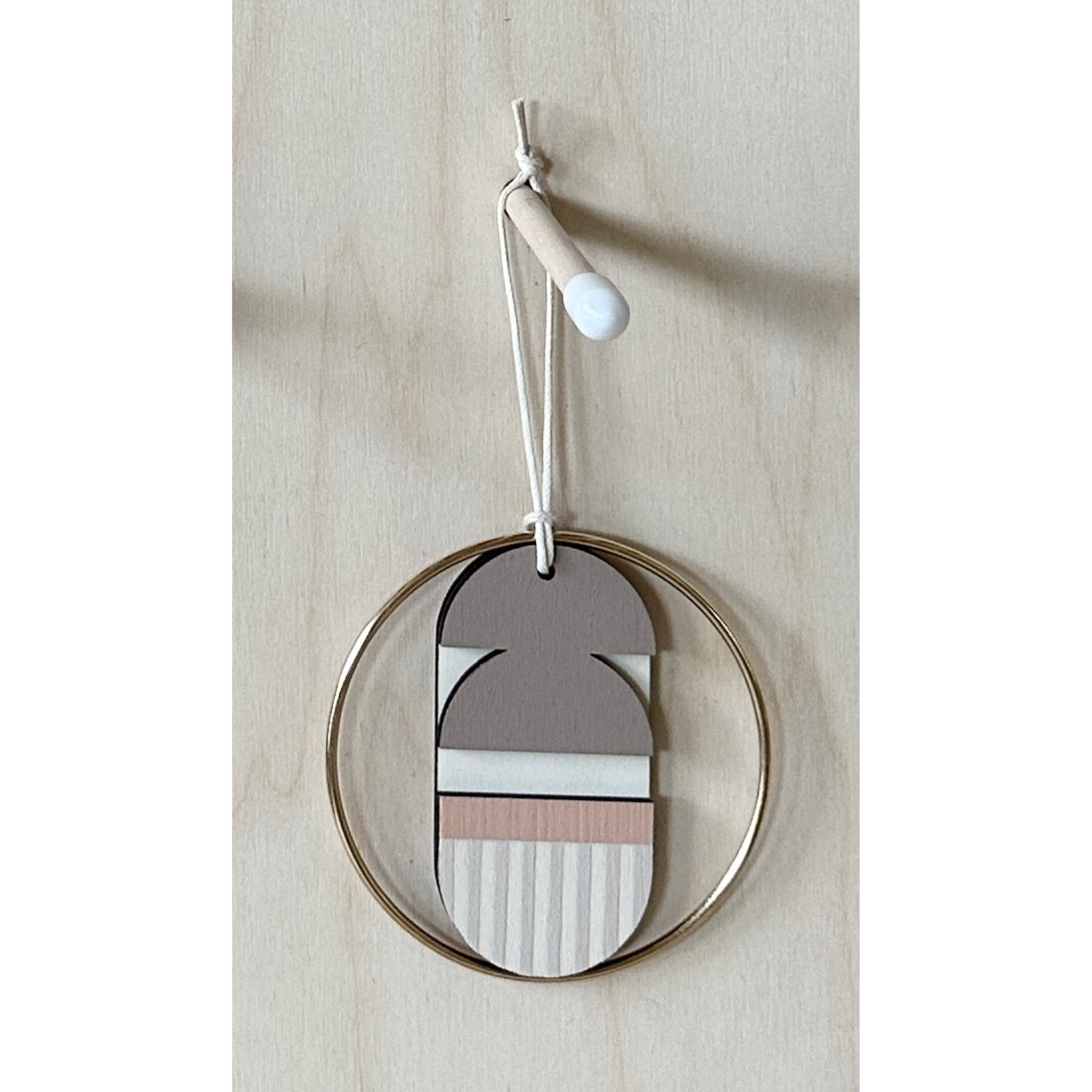 Geometric - Mini Mid-Century Wall Art - Pink & Natural Decoration - Contemporary Wall Decor