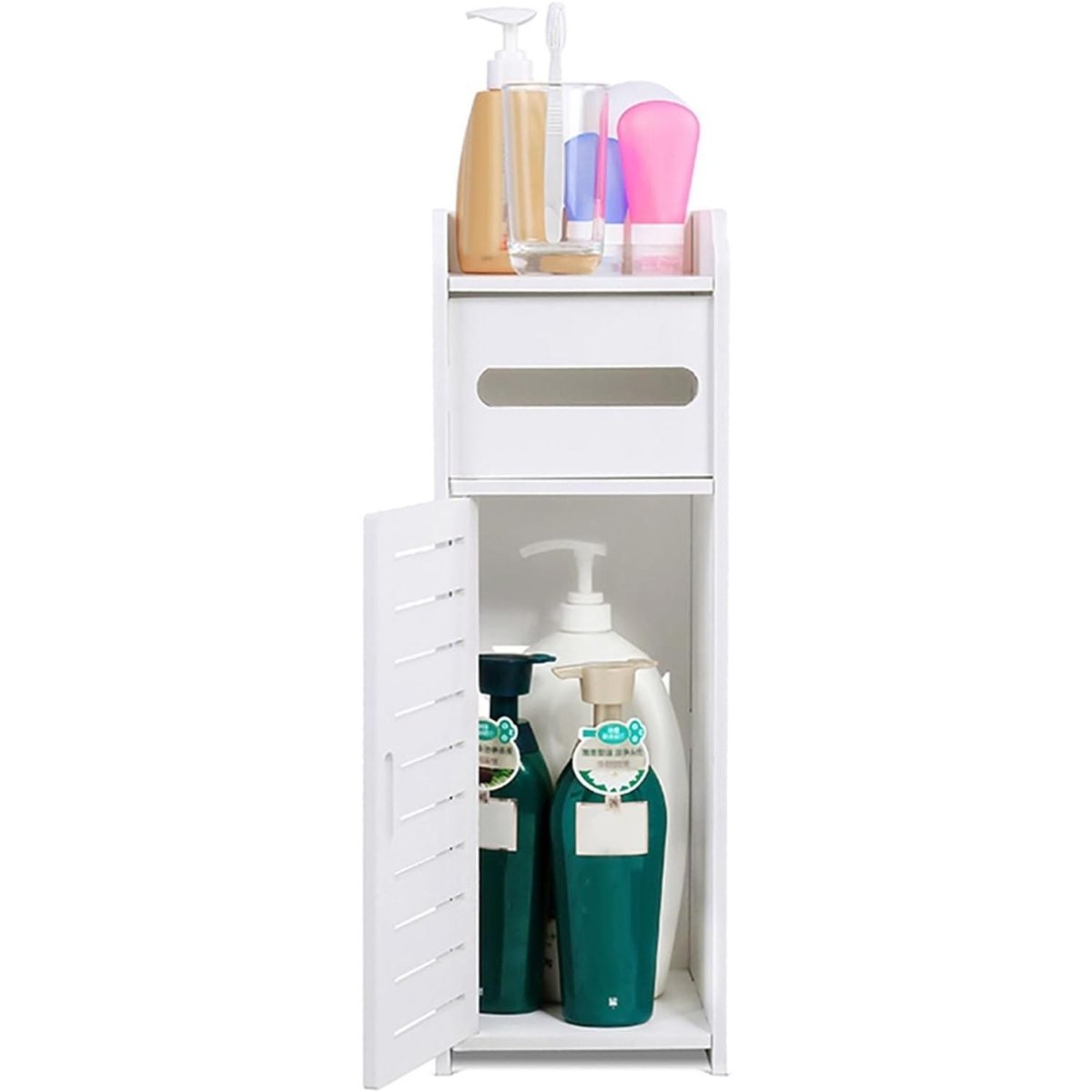 Small Bathroom Cabinet White 3 Tier Freestanding Tissue Box Storage Ejoyous - Joe’s Haven
