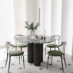 Martinez Small Round Dining Table, Marble - Joe’s Haven