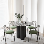 Martinez Small Round Dining Table, Marble