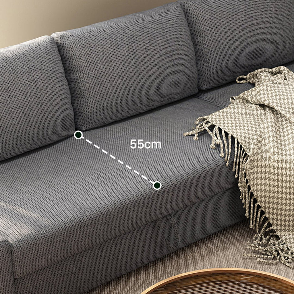 Edwards Three Seater Corner Sofa Bed With Storage, Linen - Joe’s Haven