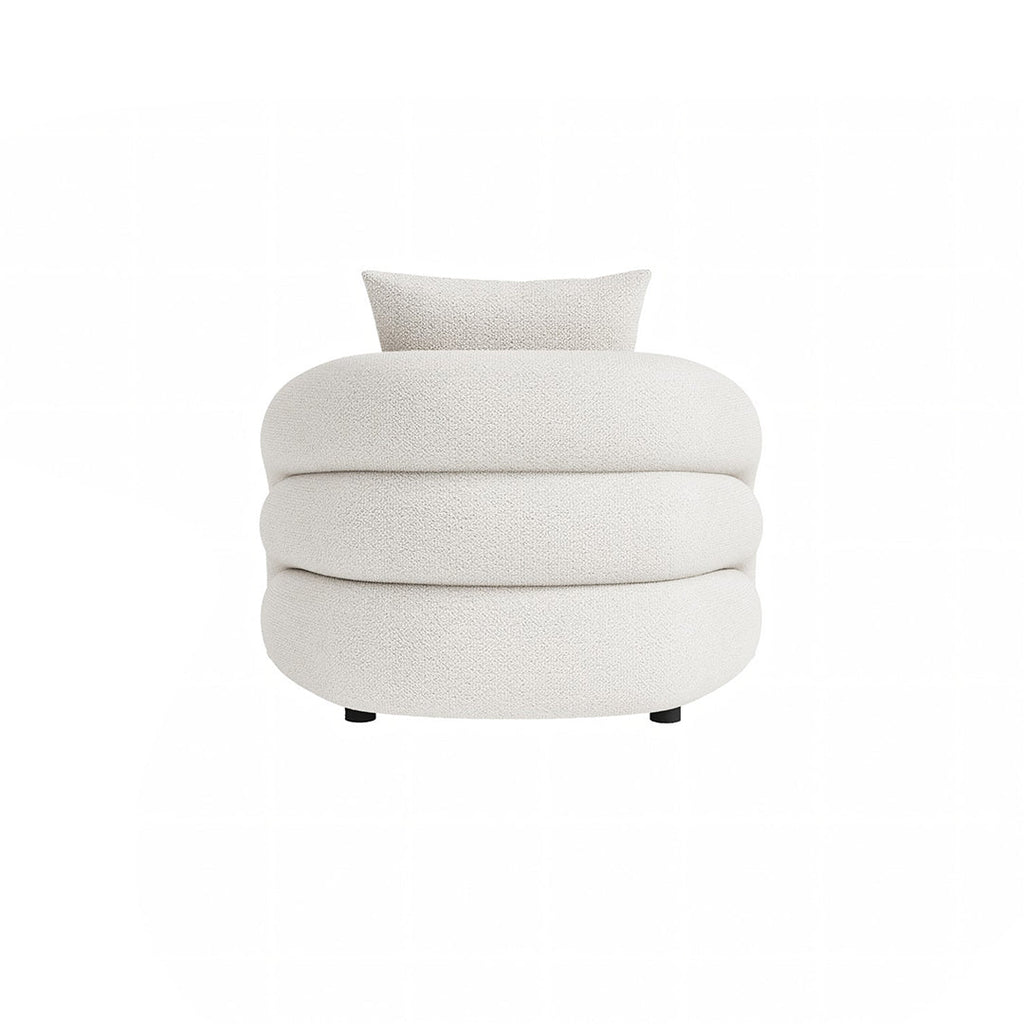 Sadiq Armchair With Cushion, White Boucle - Joe’s Haven