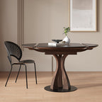 Caruso Round Extending Dining Table, Sintered Stone, White - Joe’s Haven
