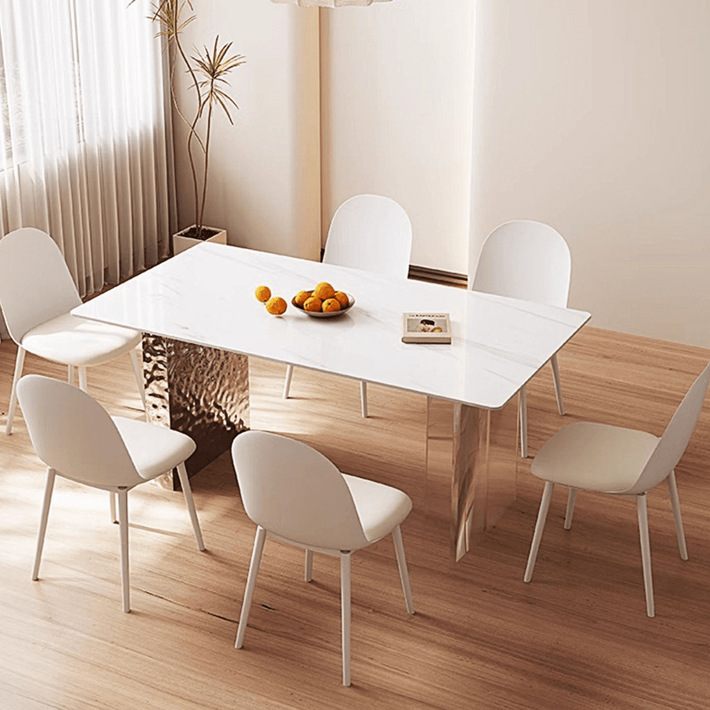 Madison Dining Table, White Sintered Stone & Acrylic - Joe’s Haven