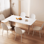 Madison Dining Table, White Sintered Stone & Acrylic - Joe’s Haven