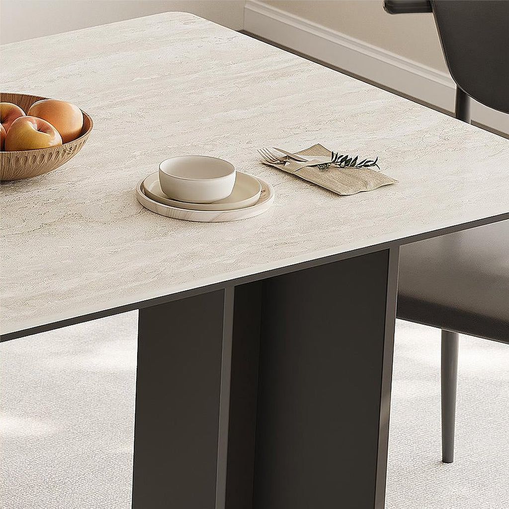 Hasegawa Dining Table, Sintered Stone With Black Legs - Joe’s Haven