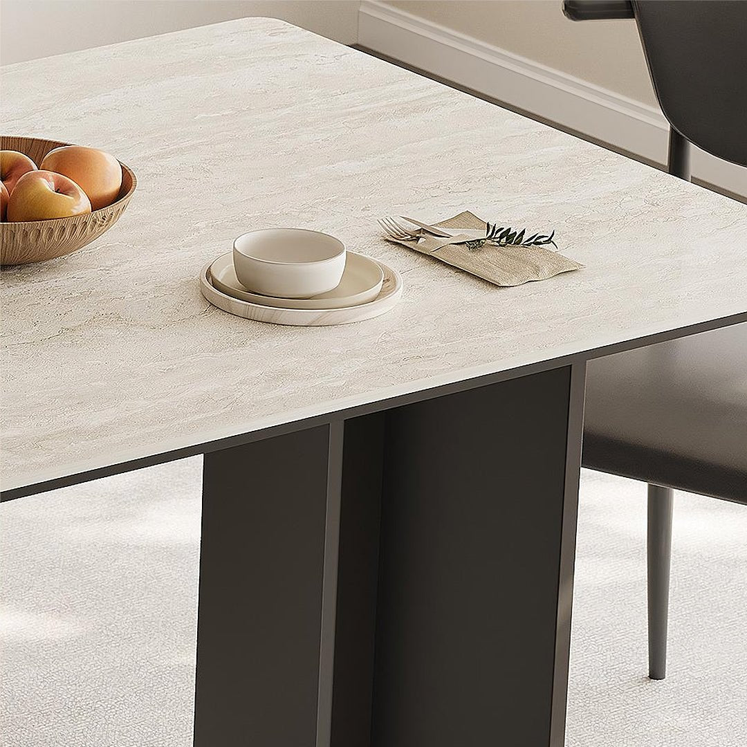Hasegawa Dining Table, Sintered Stone With Black Legs - Joe’s Haven