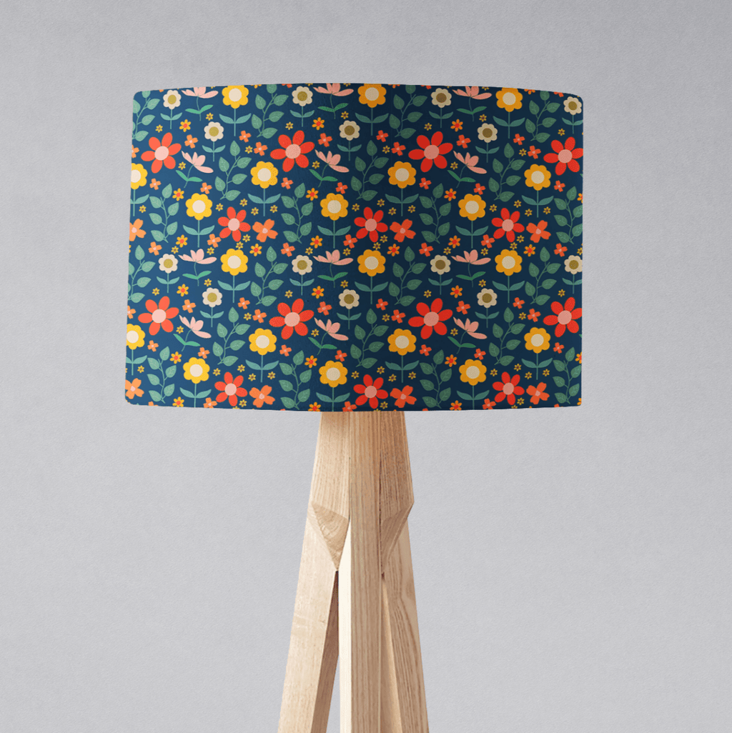 Navy Blue Floral Lampshade, Ceiling or Table Lamp Shade - Joe’s Haven
