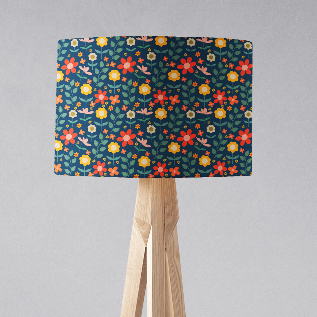 Navy Blue Floral Lampshade, Ceiling or Table Lamp Shade - Joe’s Haven