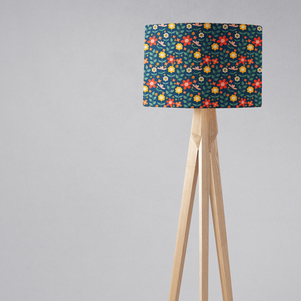 Navy Blue Floral Lampshade, Ceiling or Table Lamp Shade - Joe’s Haven
