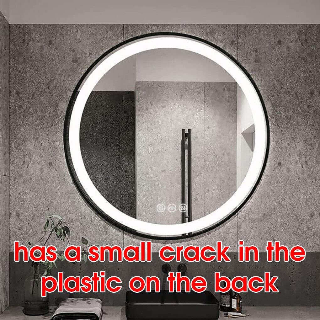 LUVODI 800x800mm Round LED Bathroom Mirror, Black Frame, Anti - Fog, Touch Sensor - Joe’s Haven