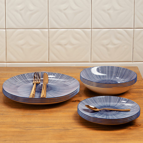 Maya 12 Piece Blue And White Dinner Set - Joe’s Haven