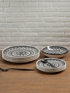 Maya 12 Piece Black And White Dinner Set - Joe’s Haven