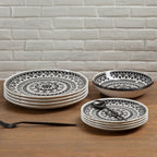 Maya 12 Piece Black And White Dinner Set - Joe’s Haven