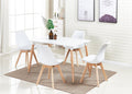 5PCs Dining Set - a White Halo Dining Table & Set of 4 Lorenzo Tulip Dining Chairs with Padded Seat - Joe’s Haven