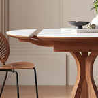 Caruso Round Extending Dining Table, Sintered Stone, White - Joe’s Haven