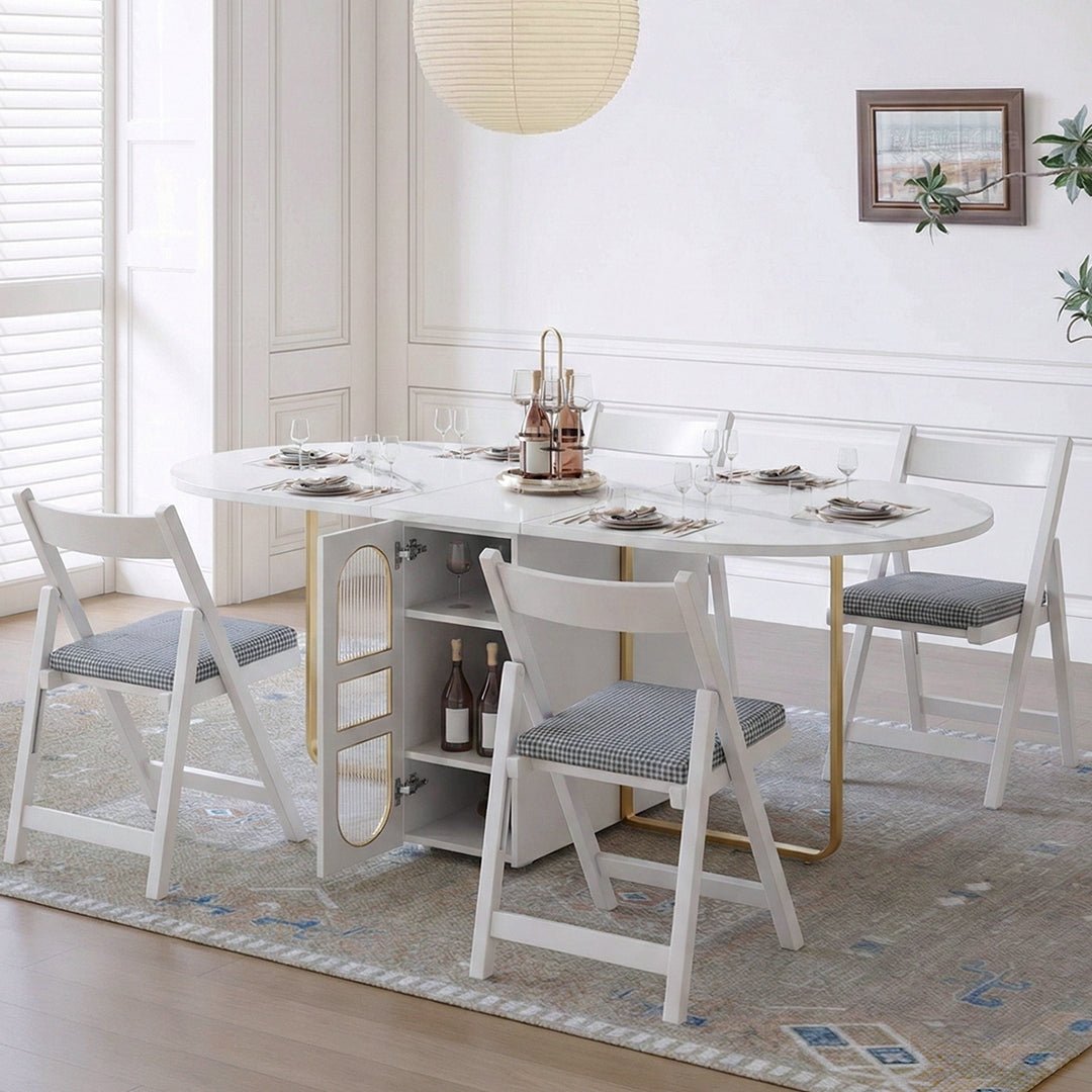 Weilai Concept Signature Folding Dining Table, White, Oval - Joe’s Haven