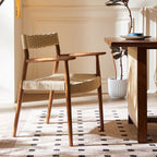 Fuchs Dining Table, Solid Wood & Rattan, Dark Oak - Joe’s Haven