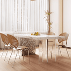Madison Dining Table, White Sintered Stone & Acrylic - Joe’s Haven