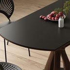 Caruso Round Folding Dining Table, Sintered Stone, Black - Joe’s Haven
