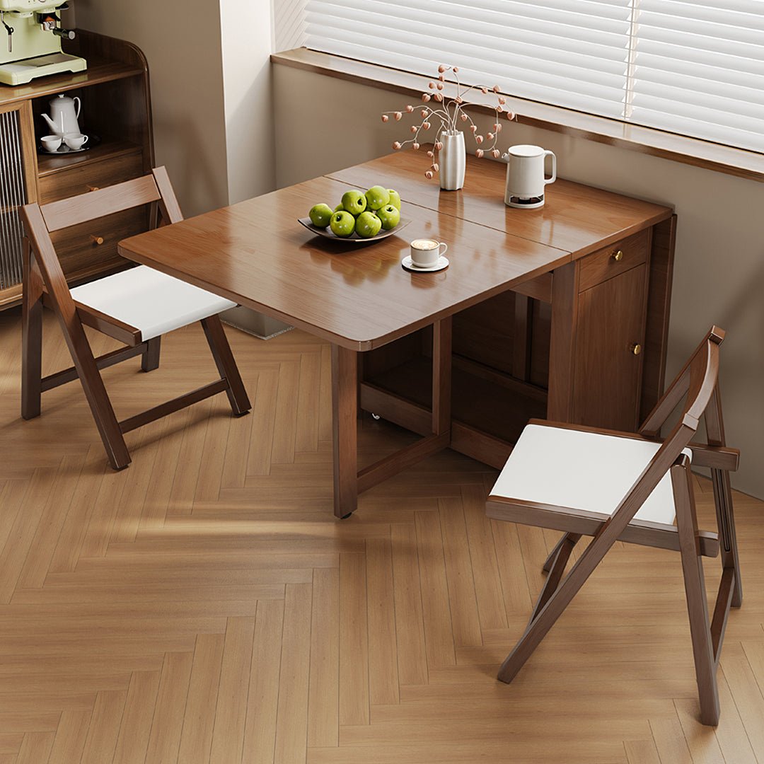 Salgado Folding Dining Table With Storage, Solid Wood - Joe’s Haven