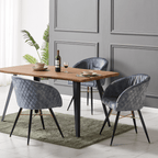 Vittorio Rocco LUX 5PCs Dining Set includes an Oak Dining Table and Set of 4 Dining Chairs - Joe’s Haven